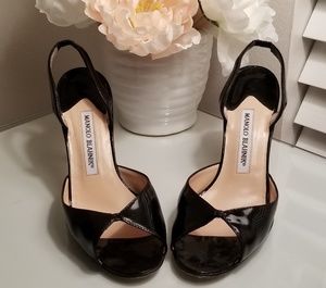 Black patent leather Manolo Blahnik heels